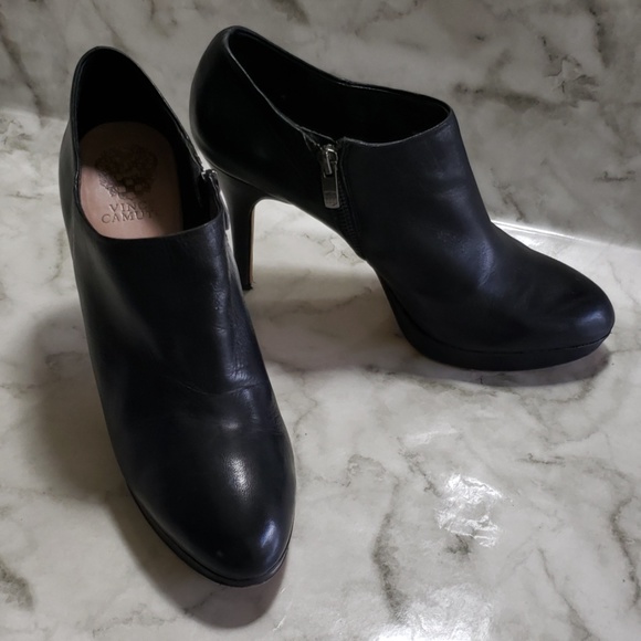 Vince Camuto Shoes - Vince camuto black leather heels booties 10